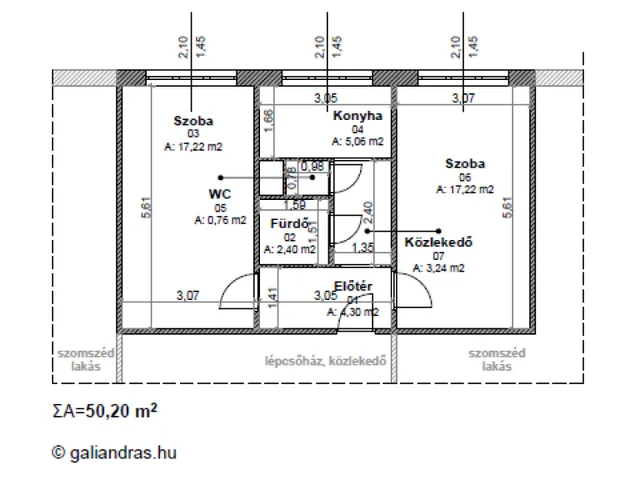 Kiadó lakás Budapest III. kerület 50 nm