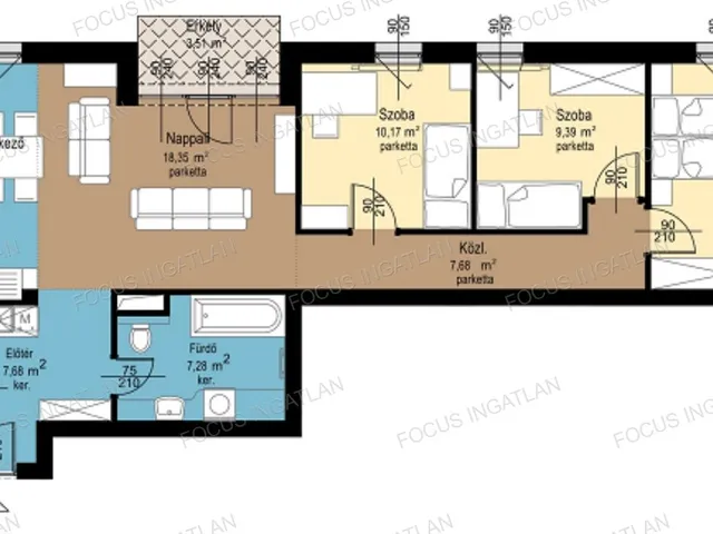 Kiadó lakás Kecskemét, Hollandfalu 90 nm