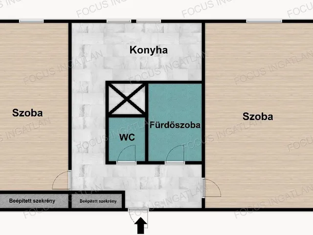 Kiadó lakás Kecskemét, Belváros 55 nm