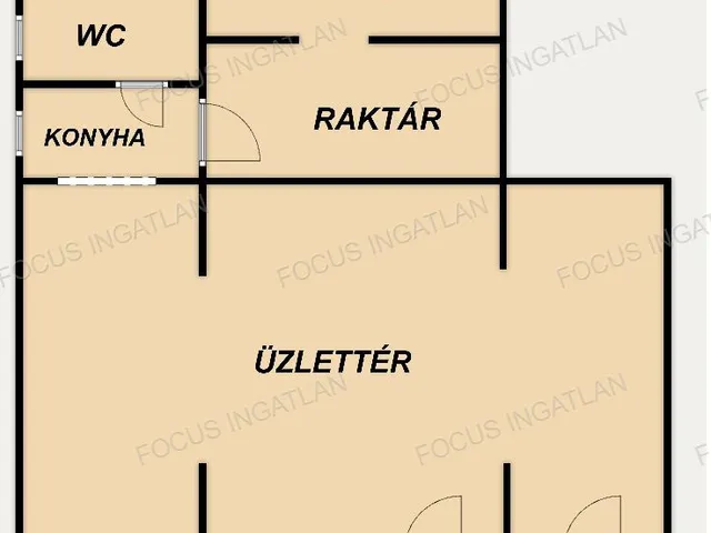 Eladó kereskedelmi és ipari ingatlan Kecskemét, Széchenyiváros 65 nm
