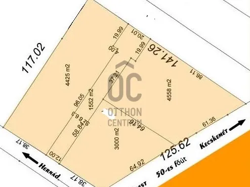 Eladó telek Hernád 13235 nm