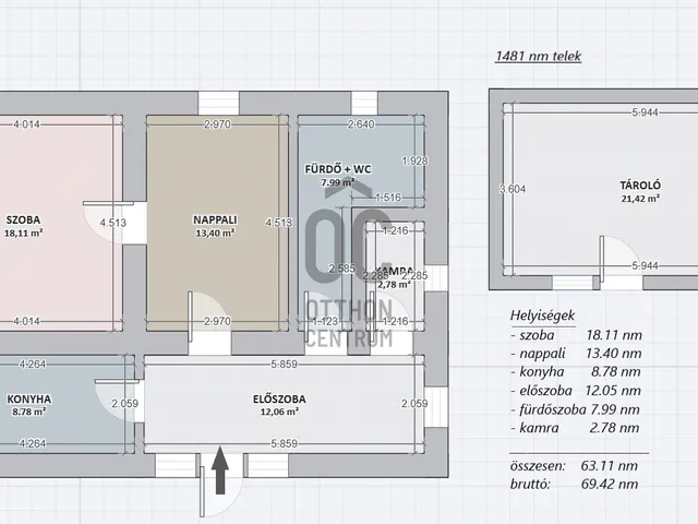 Eladó ház Kocsér 62 nm