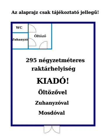 Kiadó kereskedelmi és ipari ingatlan Sülysáp 295 nm