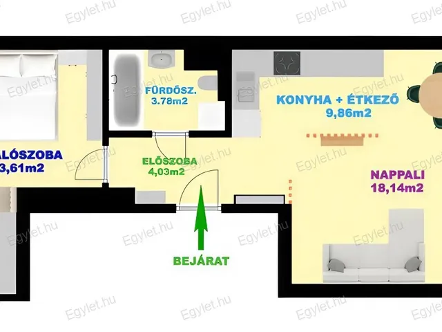 Kiadó lakás Budapest IV. kerület, Megyer 50 nm