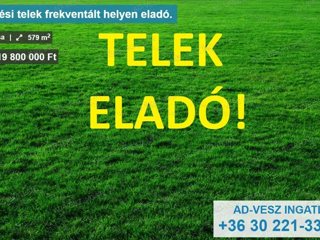 Eladó telek Ócsa 579 nm