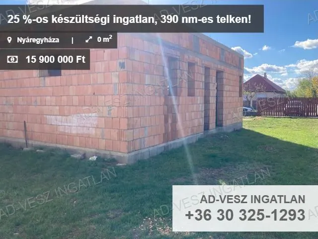 Eladó telek Nyáregyháza 390 nm