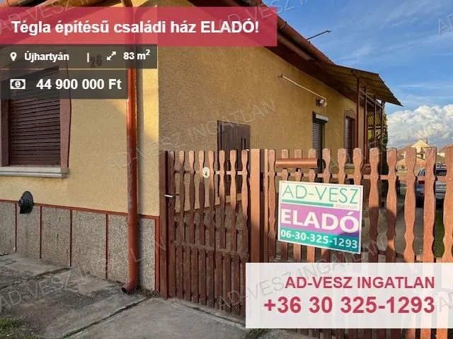 Eladó ház Újhartyán 83 nm