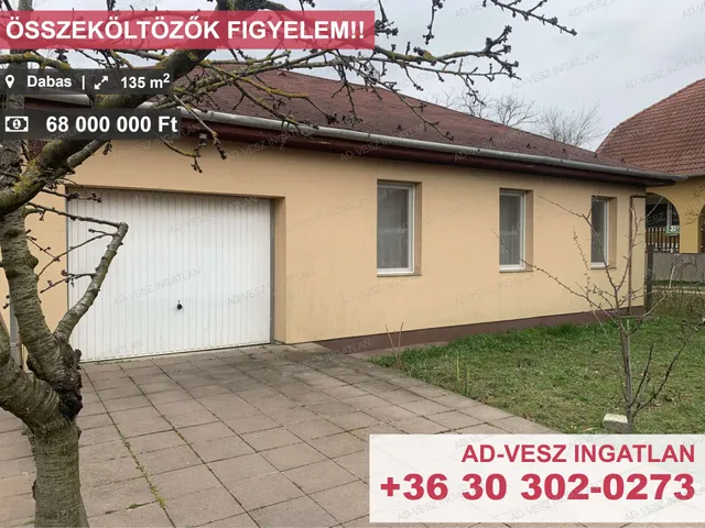 Eladó ház Dabas, Dabasiszőlők 135 nm