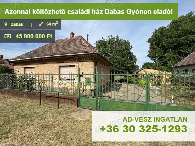 Eladó ház Dabas 64 nm