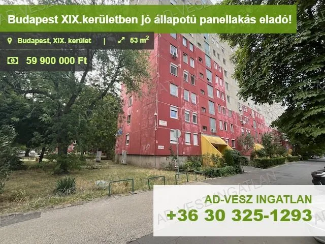 Eladó lakás Budapest XIX. kerület 53 nm