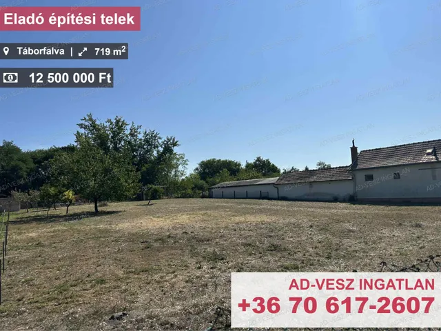 Eladó telek Táborfalva 719 nm