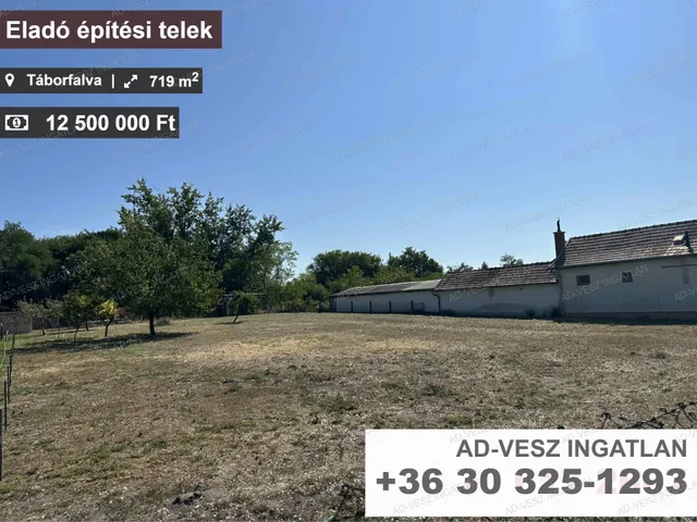 Eladó telek Táborfalva 719 nm