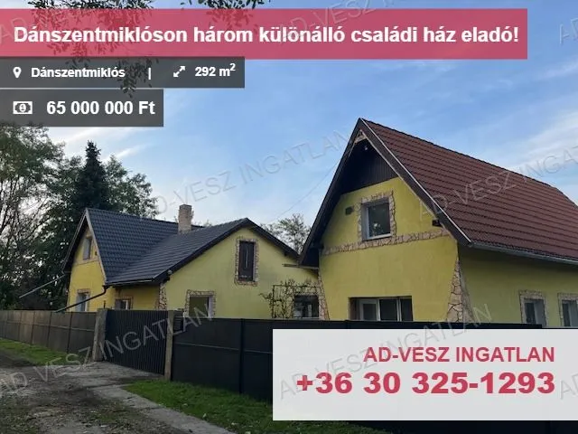 Eladó ház Dánszentmiklós 292 nm