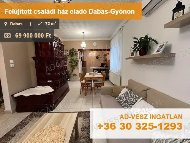 Eladó ház Dabas, Gyón 72 nm