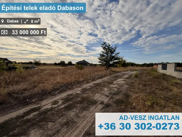 Eladó telek Dabas 1480 nm