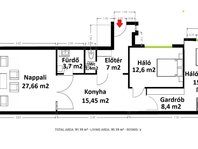 Eladó lakás Budapest V. kerület, Belváros 90 nm