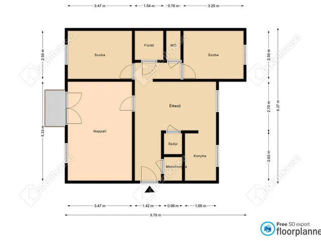 Kiadó lakás Debrecen, Akadémiakert 63 nm
