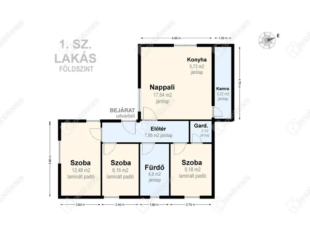 Eladó lakás Miskolc, Hejőcsaba 71 nm