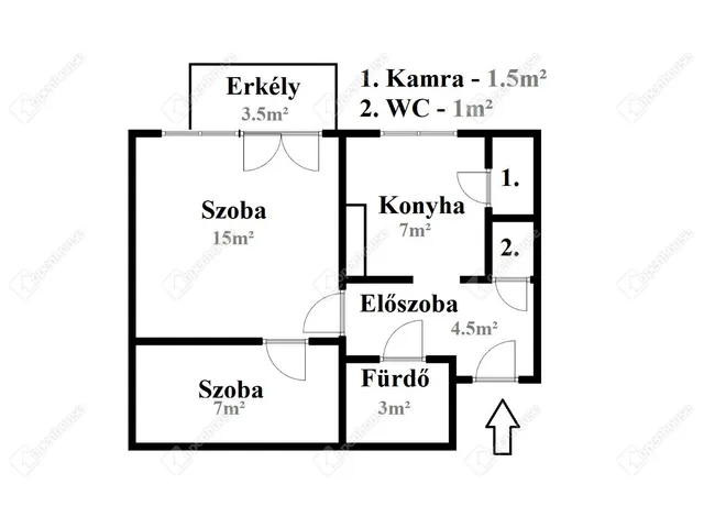 Eladó lakás Miskolc 39 nm