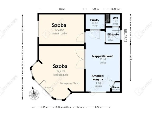 Eladó lakás Miskolc, Bodótető 59 nm