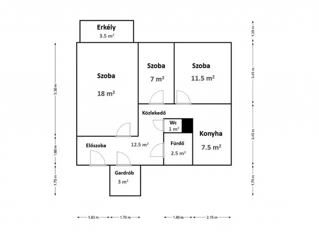 Eladó lakás Miskolc, Belváros 64 nm