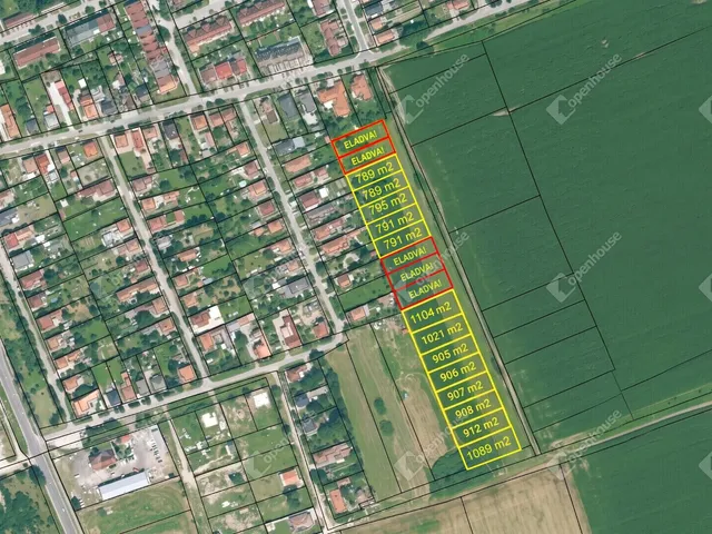 Eladó telek Mályi 791 nm