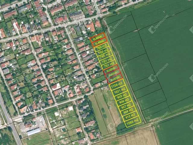 Eladó telek Mályi 1104 nm