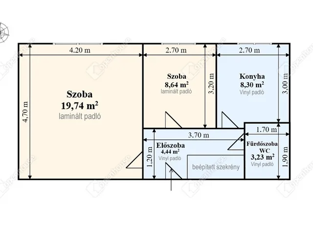 Eladó lakás Miskolc, Selyemrét 44 nm
