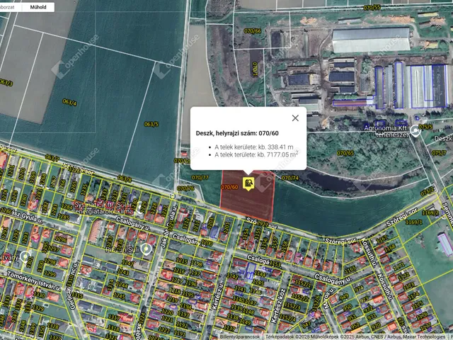 Eladó telek Deszk 2000 nm