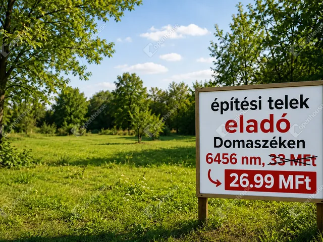 Eladó telek Domaszék 6456 nm