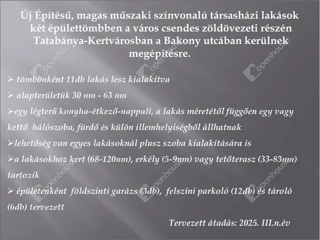 Eladó lakás Tatabánya, Kertváros 48 nm