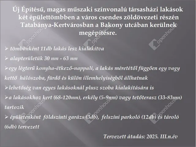 Eladó lakás Tatabánya, Kertváros 49 nm