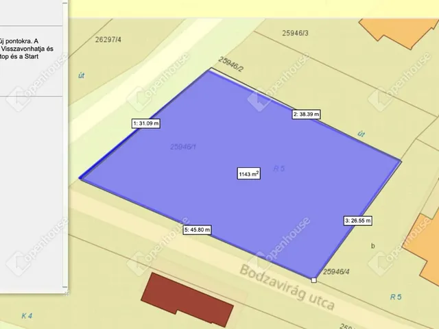 Eladó telek Zalaegerszeg, Ebergény 1121 nm