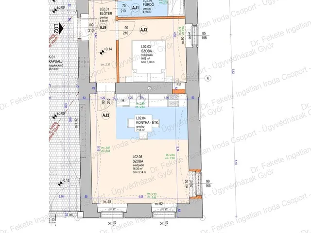 Eladó kereskedelmi és ipari ingatlan Győr, Belváros, Teleki L02 43,71 nm 44 nm
