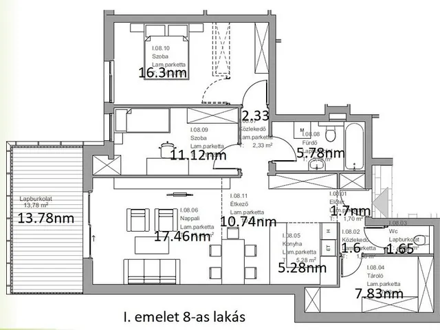 Eladó lakás Érd, Érdliget 82 nm