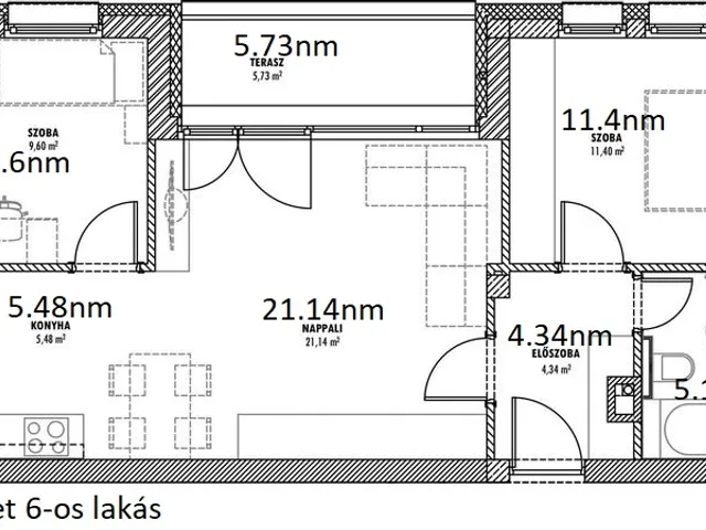 Eladó lakás Érd, Erzsébetváros 57 nm