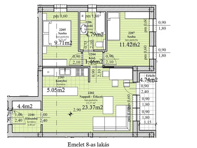 Eladó lakás Érd 60 nm