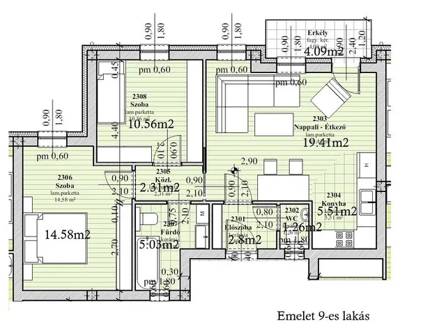 Eladó lakás Érd 61 nm