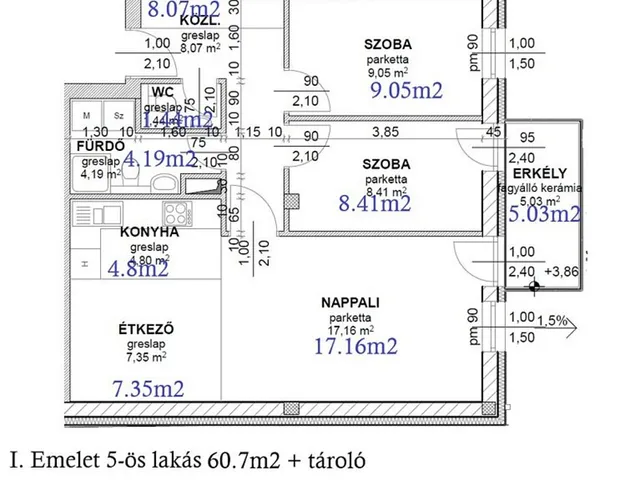 Eladó lakás Érd 61 nm