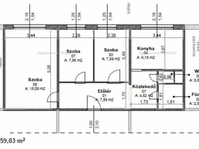 Eladó lakás Budapest XIX. kerület, Kispest lakótelep 59 nm