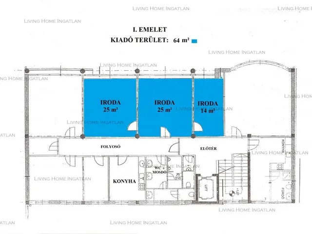 Kiadó kereskedelmi és ipari ingatlan Budapest XIII. kerület, Angyalföld 64 nm