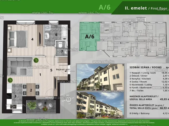 Eladó lakás Budapest IV. kerület 45 nm