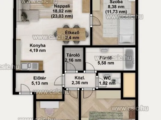 Eladó lakás Budapest IV. kerület, Újpest 77 nm