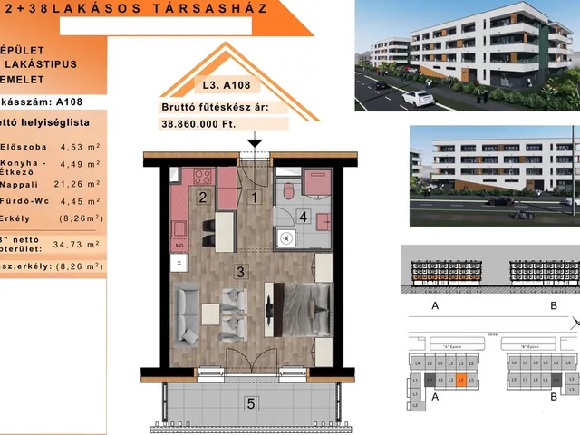 Eladó lakás Győr, Szabadhegy 39 nm