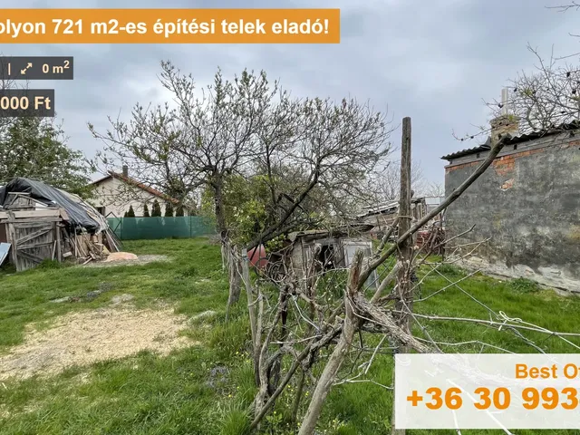 Eladó telek Győrzámoly 721 nm
