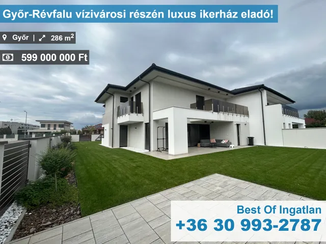 Eladó ház Győr, Vízivárosi lakópark 286 nm
