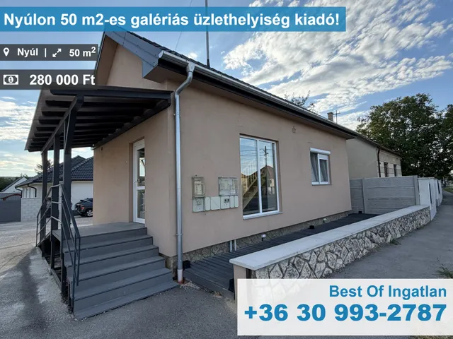 Kiadó kereskedelmi és ipari ingatlan Nyúl 50 nm