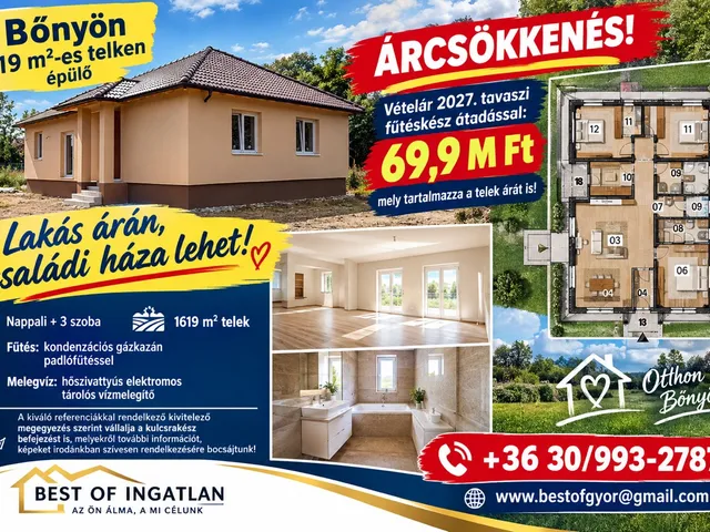 Eladó ház Bőny 92 nm