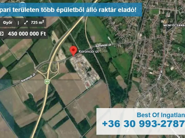 Eladó telek Győr, Ménfőcsanak 725 nm