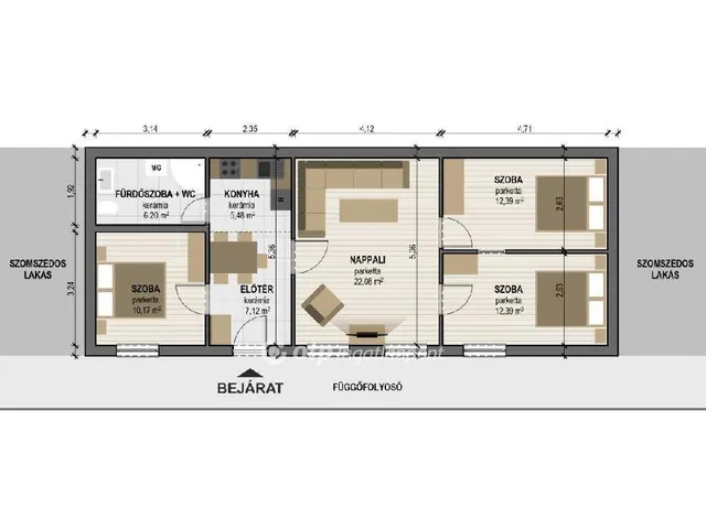 Eladó lakás Budapest V. kerület, Dél-Belváros 76 nm